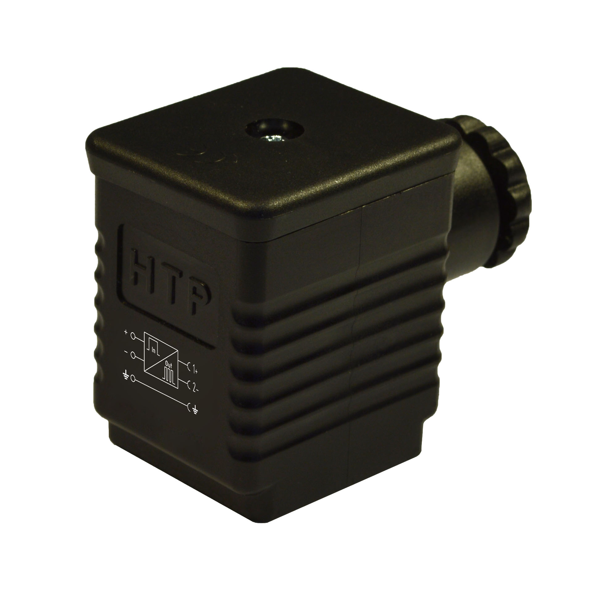 Square conn DIN 43650/A 27,5x27,5 - black - 18mm - 2p+E 12h - Energy saving 230V